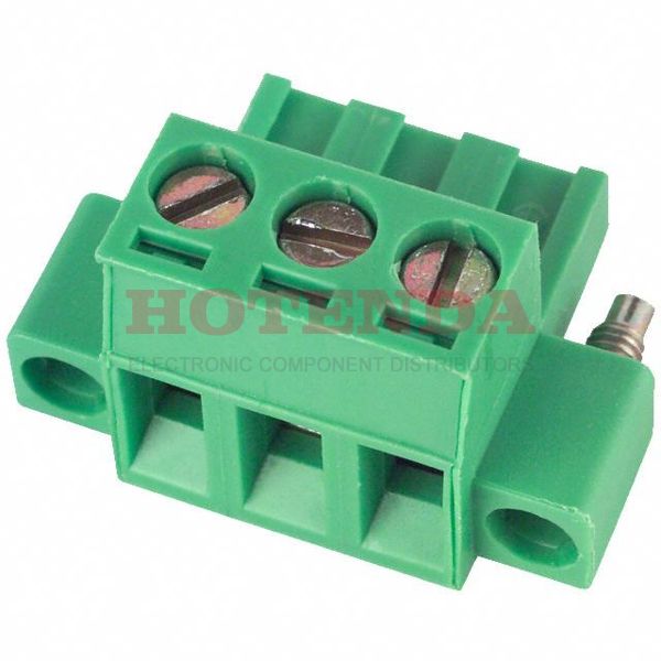 EDZ951/3 - Conn Terminal Block F 3 POS 5.08mm Screw RA Cable Mount 15A