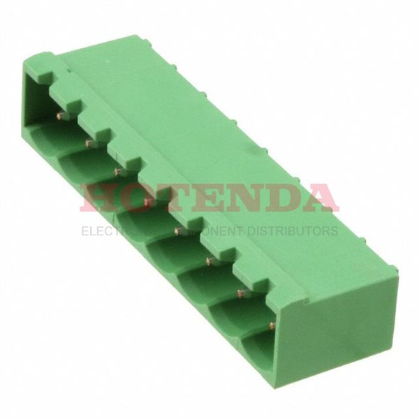 796644-8 - Bulk 0.197 5.00mm Green 1 Levels Through Hole Header, Male Pins, Shrouded (4 Side) Termi-Blok, Buchanan Polyamide (PA66), Nylon 6/6 Tin Copper Alloy
