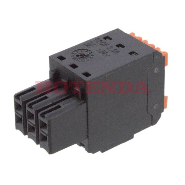 1277470000 - Pluggable Terminal Block Plug 6 Position 3.5mm Straight Cable Mount Black Box