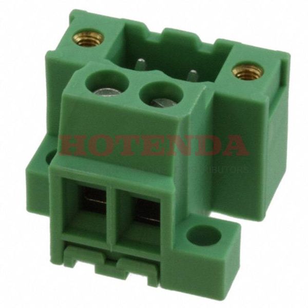 1788347 - Bulk 0.200 5.08mm Green 1 Levels Board Mount Receptacle, Male Pins COMBICON MVSTBU Polyamide (PA), Nylon