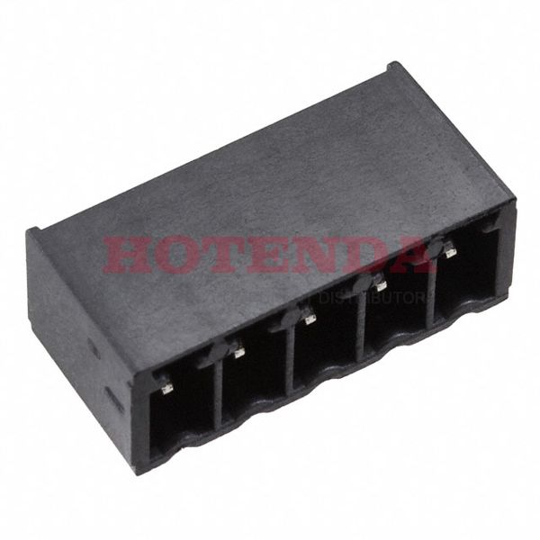 1788563 - 5 Position Terminal Block Header, Male Pins, Shrouded (4 Side) 0.138" (3.50mm) 90°, Right AngleThrough Hole