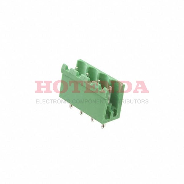 EBPA-04-D - Bulk 0.200 5.08mm Green 1 Levels Through Hole Header, Male Pins, Shrouded (2 Side) EB Polyamide (PA66), Nylon 6/6 Tin Brass