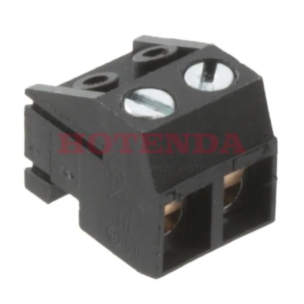 OSTTH020100 - Conn Terminal Block F 2 POS 5mm Screw RA Cable Mount 15A