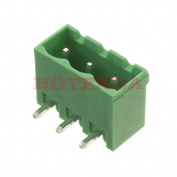EBQA-03-D-C - Bulk 0.200 5.08mm Green 1 Levels Through Hole Header, Male Pins, Shrouded (4 Side) EB Polyamide (PA66), Nylon 6/6 Tin Brass