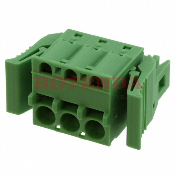 1808572 - Bulk 0.200 5.08mm Green 1 Levels Free Hanging (In-Line) Plug, Female Sockets COMBICON FKCS Polyamide (PA), Nylon Tin