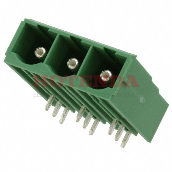 1913659 - Bulk 0.400 10.16mm Green 1 Levels Through Hole Header, Male Pins, Shrouded (4 Side) COMBICON PC Polyamide (PA), Nylon Silver