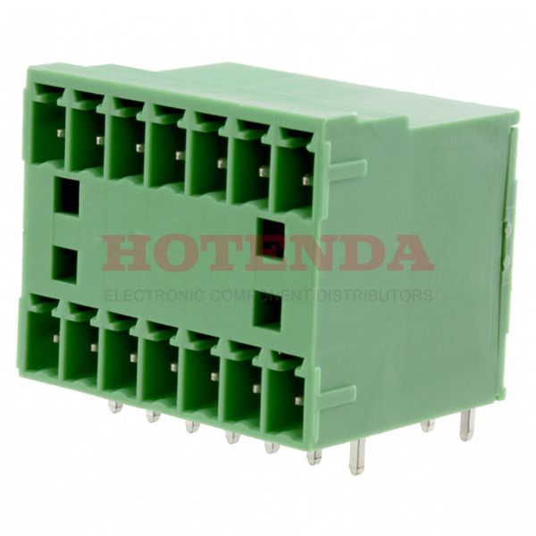 1843127 - Bulk 0.150 3.81mm Green 2 Levels Through Hole Header, Male Pins, Shrouded (4 Side) COMBICON MCD Polyamide (PA), Nylon