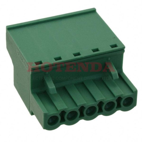 1777316 - Bulk 0.200 5.08mm Green 1 Levels Free Hanging (In-Line) Plug, Female Sockets COMBICON FRONT-MSTB Polyamide (PA), Nylon