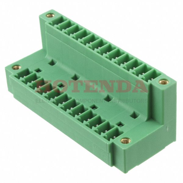 1830350 - Bulk 0.150 3.81mm Green 2 Levels Through Hole Header, Male Pins, Shrouded (4 Side) COMBICON MCDV Polyamide (PA), Nylon
