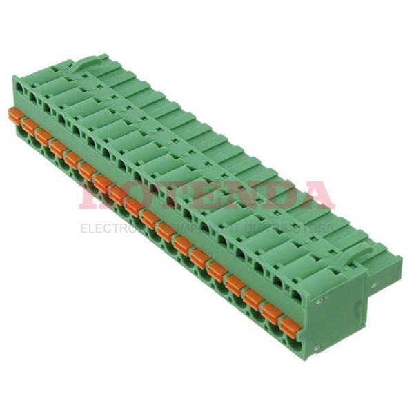 1902275 - Bulk 0.200 5.08mm Green 1 Levels Free Hanging (In-Line) Plug, Female Sockets COMBICON FKCT Polyamide (PA), Nylon