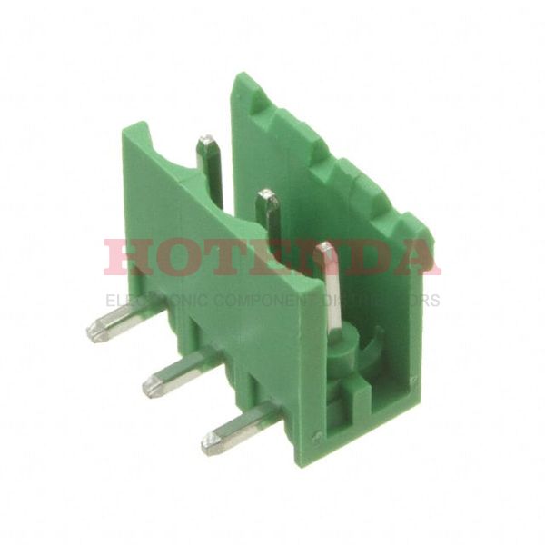 EBQA-03-C - Bulk 0.197 5.00mm Green 1 Levels Through Hole Header, Male Pins, Shrouded (2 Side) EB Polyamide (PA66), Nylon 6/6 Tin Brass
