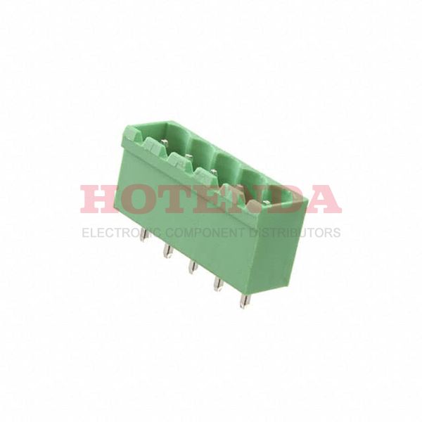EBPA-05-C-C - Bulk 0.197 5.00mm Green 1 Levels Through Hole Header, Male Pins, Shrouded (4 Side) EB Polyamide (PA66), Nylon 6/6 Tin Brass