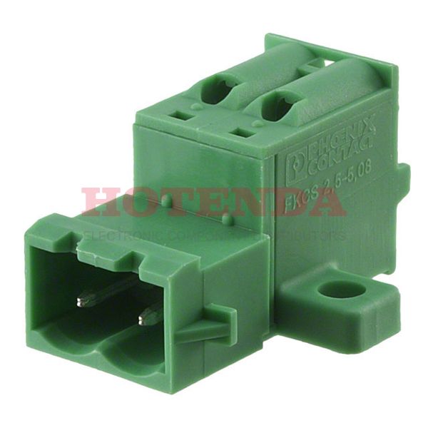 1808721 - Bulk 0.200 5.08mm Green 1 Levels Free Hanging (In-Line) Plug, Male Pins COMBICON FKICS Polyamide (PA), Nylon Tin