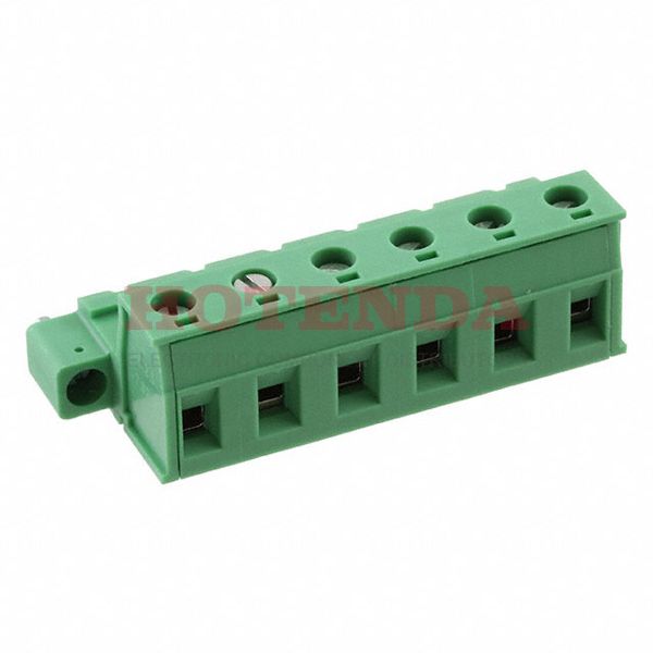 1908127 - Bulk 0.300 7.62mm Green 1 Levels Free Hanging (In-Line) Plug, Male Pins COMBICON GIC Gold