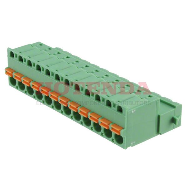 1925964 - Bulk 0.200 5.08mm Green 1 Levels Free Hanging (In-Line) Plug, Male Pins COMBICON FKIC Polyamide (PA), Nylon