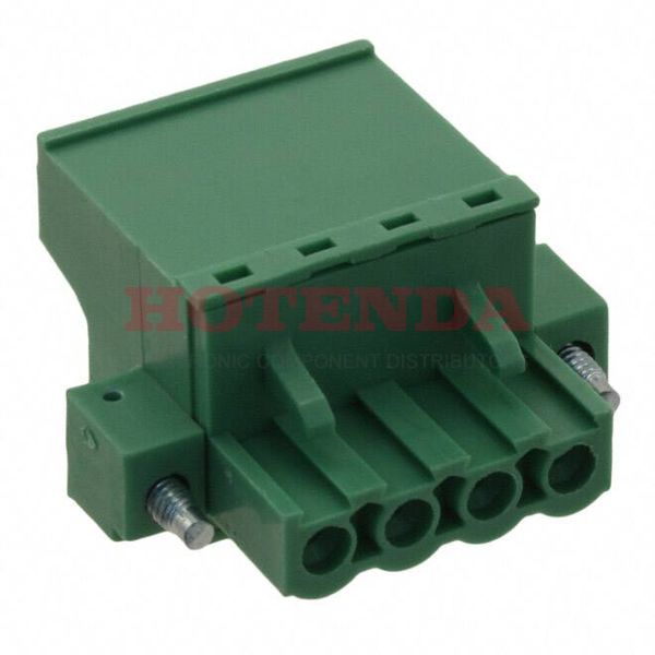 20020012-G041B01LF - 4 Position Terminal Block Plug, Female Sockets 0.197" (5.00mm)180° Free Hanging (In-Line)