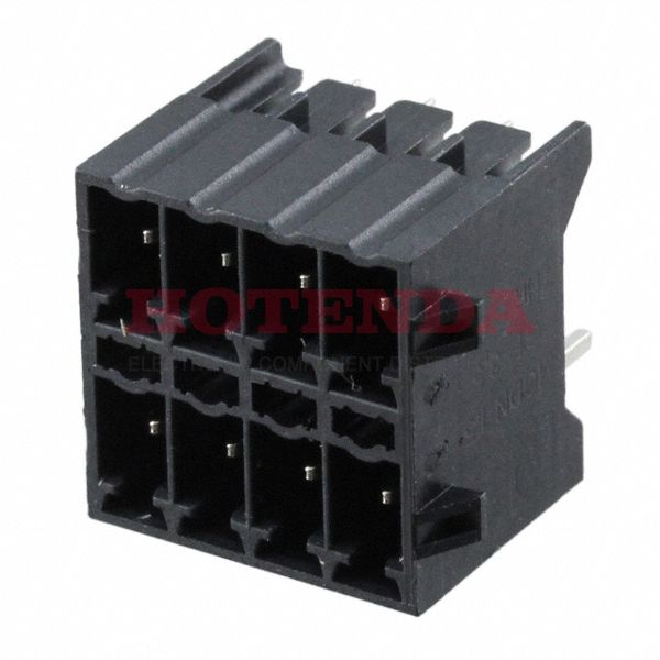 1952474 - Bulk 0.138 3.50mm Black 2 Levels Through Hole Header, Male Pins, Shrouded (4 Side) COMBICON MCDNV Liquid Crystal Polymer (LCP) Tin