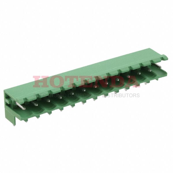 1735772 - Bulk 0.200 5.08mm Green 1 Levels Through Hole Header, Male Pins, Shrouded (2 Side) COMBICON MSTBW Polybutylene Terephthalate (PBT) Tin