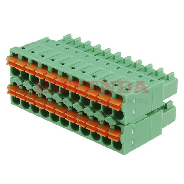 1738898 - Bulk 0.138 3.50mm Green 2 Levels Free Hanging (In-Line) Plug, Female Sockets COMBICON FMCD Polyamide (PA), Nylon