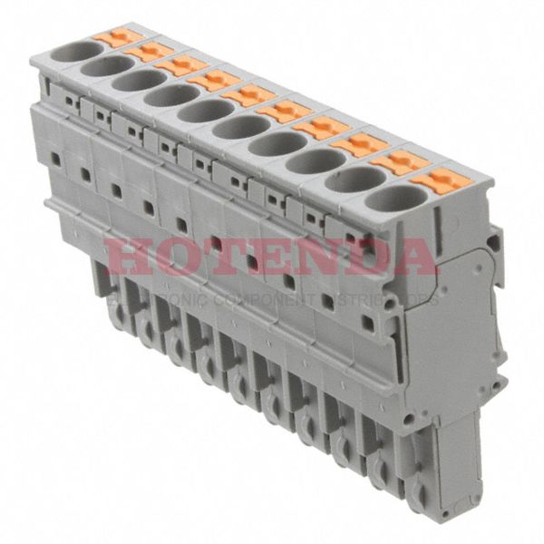 3061651 - Bulk Gray 1 Levels Free Hanging (In-Line) Plug, Female Sockets CLIPLINE COMBI PP-H Polyamide (PA), Nylon