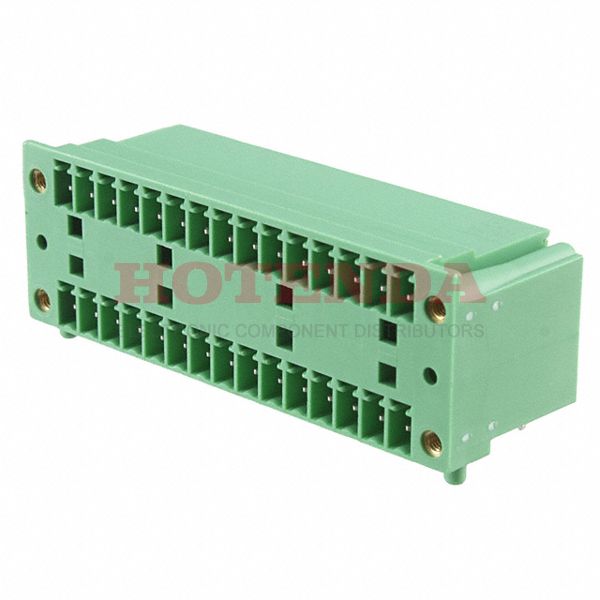 1843059 - Bulk 0.150 3.81mm Green 2 Levels Through Hole Header, Male Pins, Shrouded (4 Side) COMBICON MCD Polyamide (PA), Nylon Tin