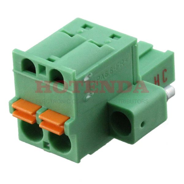 1942484 - Bulk 0.200 5.08mm Green 1 Levels Free Hanging (In-Line) Plug, Female Sockets COMBICON FKC Polyamide (PA), Nylon