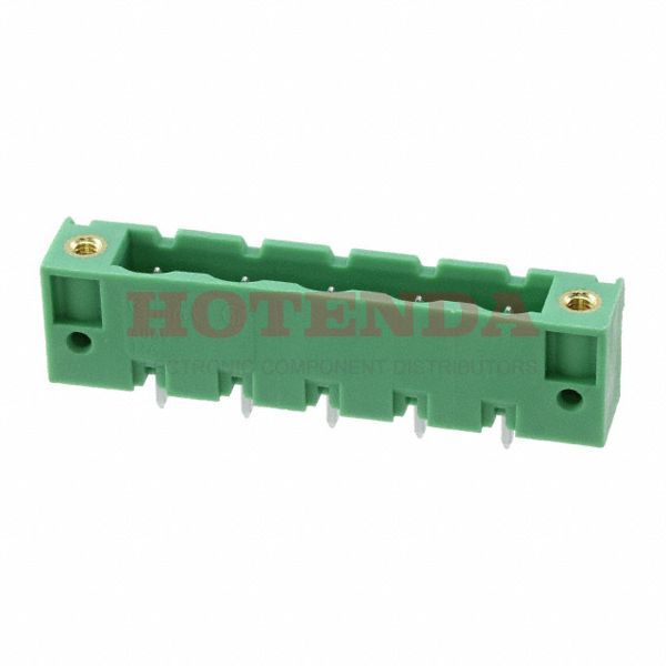1829183 - Bulk 0.300 7.62mm Green 1 Levels Through Hole Header, Male Pins, Shrouded (4 Side) COMBICON GMSTBV Polyamide (PA), Nylon