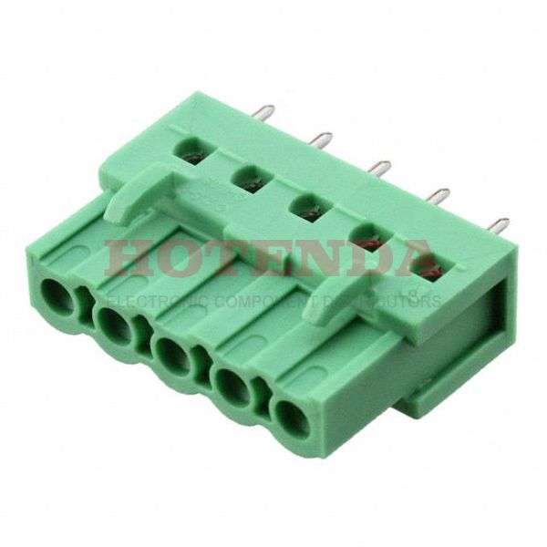 1943564 - Bulk 0.200 5.08mm Green 1 Levels Through Hole Header, Female Sockets COMBICON ICV Polyamide (PA), Nylon Tin