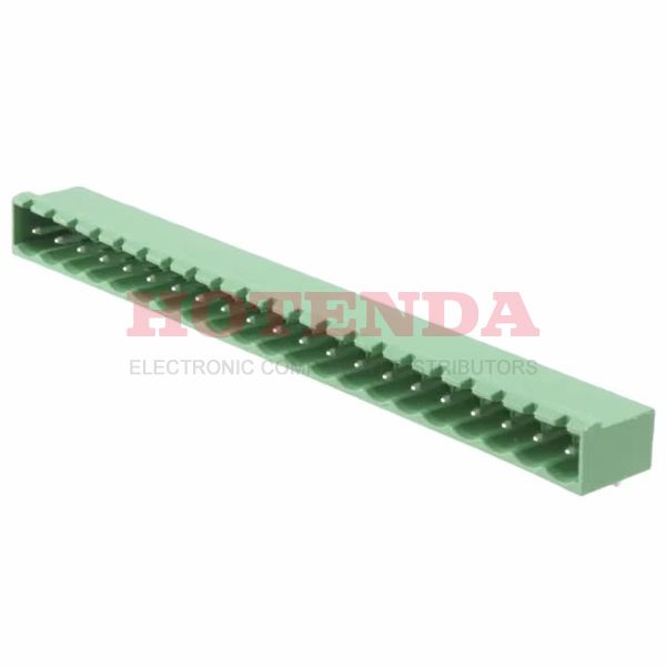 1757433 - Bulk 0.200 5.08mm Green 1 Levels Through Hole Header, Male Pins, Shrouded (4 Side) COMBICON MSTBA Polyamide (PA), Nylon Tin