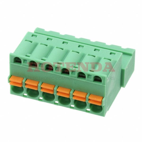 1910717 - Bulk 0.197 5.00mm Green 1 Levels Free Hanging (In-Line) Plug, Male Pins COMBICON FKIC Polyamide (PA), Nylon