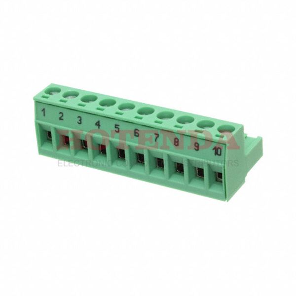 1765250 - Bulk 0.197 5.00mm Green 1 Levels Free Hanging (In-Line) Plug, Female Sockets COMBICON MSTB Polyamide (PA), Nylon Tin
