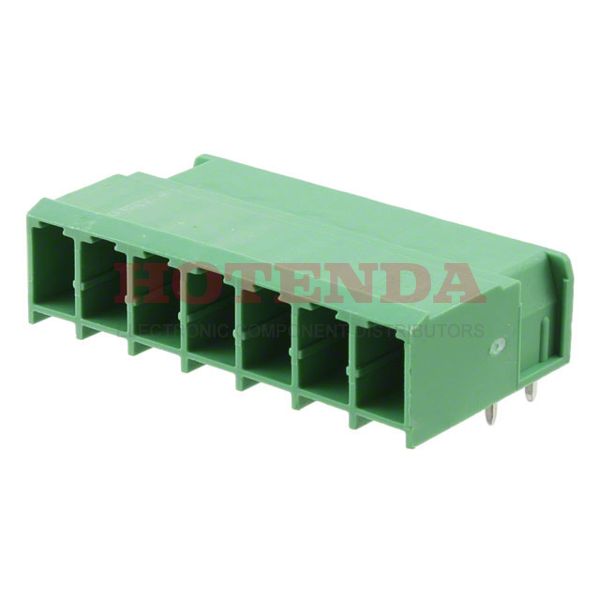 1804849 - Bulk 0.300 7.62mm Green 1 Levels Through Hole Header, Male Pins, Shrouded (4 Side) COMBICON PC Polyamide (PA), Nylon