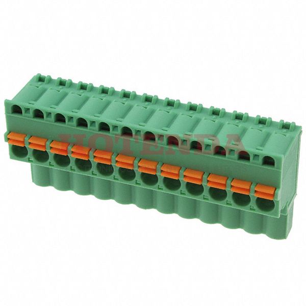 1873757 - Bulk 0.200 5.08mm Green 1 Levels Free Hanging (In-Line) Plug, Female Sockets COMBICON FKCVW Polyamide (PA), Nylon Tin