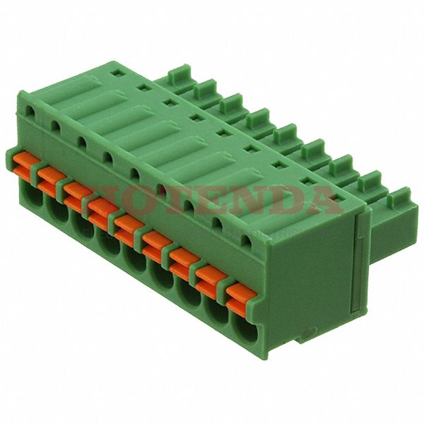 1851119 - Bulk 0.150 3.81mm Green 1 Levels Free Hanging (In-Line) Plug, Female Sockets COMBICON FK-MCP Polyamide (PA), Nylon