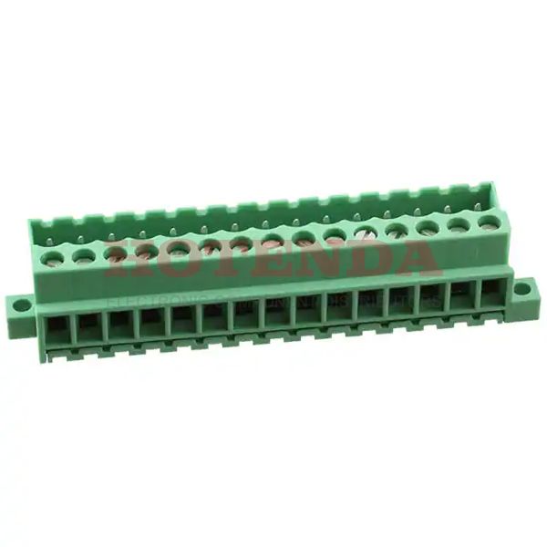 1788664 - Bulk 0.200 5.08mm Green 1 Levels Board Mount Receptacle, Male Pins COMBICON MVSTBU Polyamide (PA), Nylon