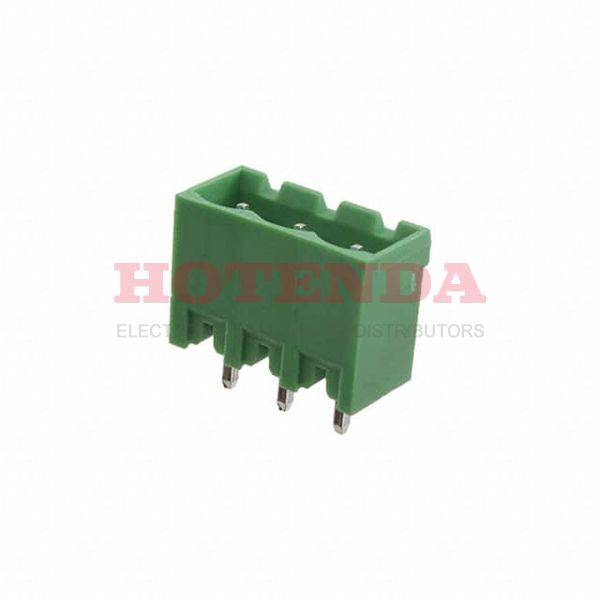 EBPA-03-D-C - Bulk 0.200 5.08mm Green 1 Levels Through Hole Header, Male Pins, Shrouded (4 Side) EB Polyamide (PA66), Nylon 6/6 Tin Brass