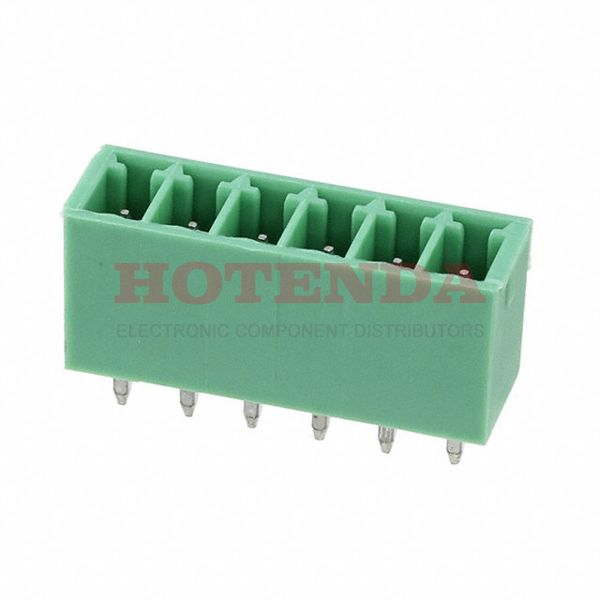 5441317 - Bulk 0.138 3.50mm Green 1 Levels Through Hole Header, Male Pins, Shrouded (4 Side) BCH Polyamide (PA), Nylon Tin
