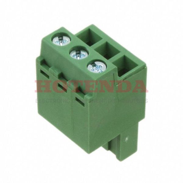 1986484-3 - Bulk 0.200 5.08mm Green 1 Levels Free Hanging (In-Line) Plug, Female Sockets Polyamide (PA66), Nylon 6/6 Tin Phosphor Bronze