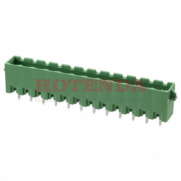 1936115 - Bulk 0.200 5.08mm Green 1 Levels Through Hole Header, Male Pins, Shrouded (4 Side) COMBICON MSTBVA Polybutylene Terephthalate (PBT) Tin