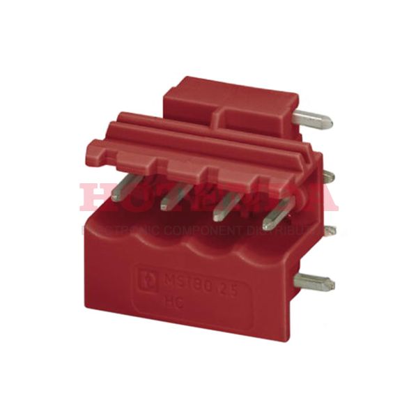 2853103 - Bulk 0.197 5.00mm Red 1 Levels Through Hole Header, Male Pins, Shrouded (2 Side) COMBICON MSTBO Polybutylene Terephthalate (PBT)