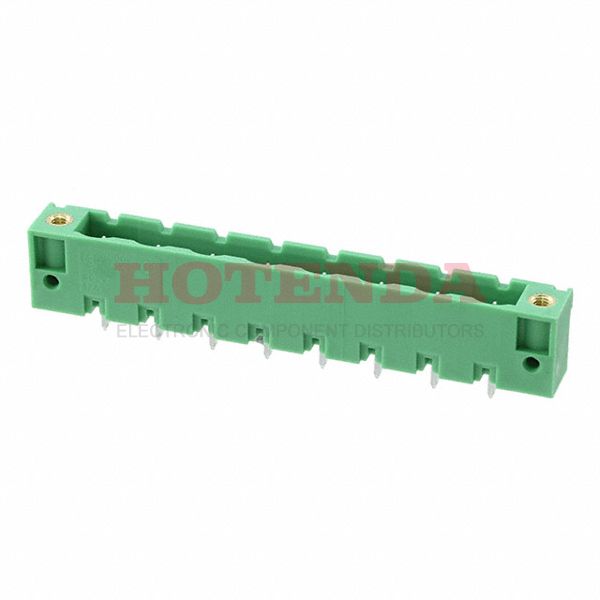 1829219 - Bulk 0.300 7.62mm Green 1 Levels Through Hole Header, Male Pins, Shrouded (4 Side) COMBICON GMSTBV Polyamide (PA), Nylon Tin