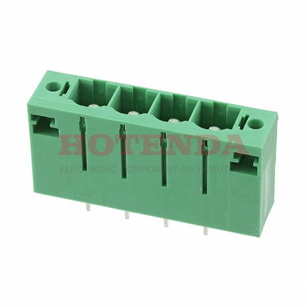 1922585 - Bulk 0.400 10.16mm Green 1 Levels Through Hole Header, Male Pins, Shrouded (4 Side) COMBICON PCV Silver
