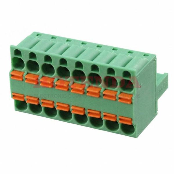 1962668 - Bulk 0.200 5.08mm Green 1 (Mate), 2 (Input) Levels Free Hanging (In-Line) Plug, Female Sockets COMBICON TFKC Polyamide (PA), Nylon
