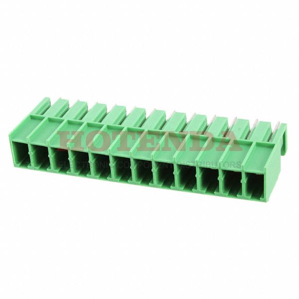 1804784 - Bulk 0.300 7.62mm Green 1 Levels Through Hole Header, Male Pins, Shrouded (4 Side) COMBICON PCV Polyamide (PA), Nylon Tin