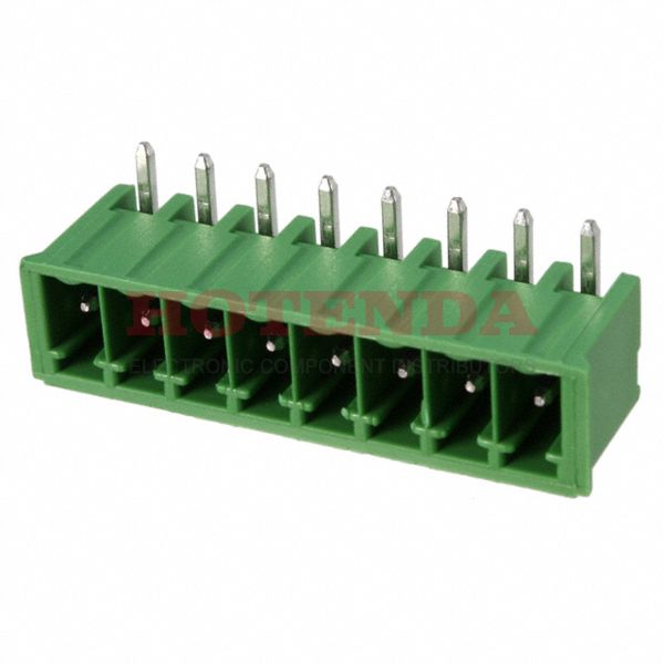 20020108-G021A01LF - 2 Position Terminal Block Header, Male Pins, Shrouded (4 Side) 0.197" (5.00mm) VerticalThrough Hole
