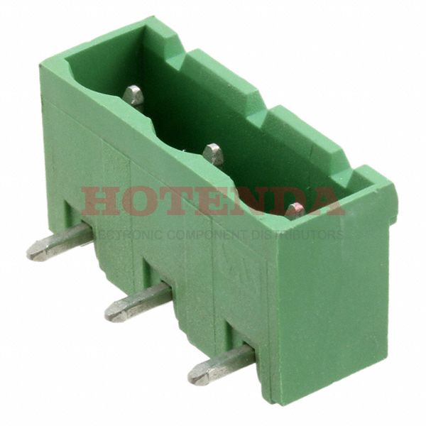 282966-3 - Conn Shrouded Header HDR 3 POS 7.62mm Solder RA Thru-Hole