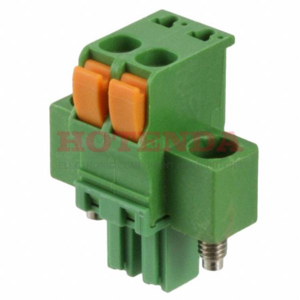 1986724-2 - Pluggable Terminal Blocks 3.81MM R/HAND 2 POS STR SPRNG PLG W/FLNG