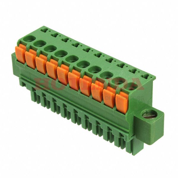 1-1986724-0 - Pluggable Terminal Blocks 3.81MM R/HAND 10 POS STR SPRNG PLG W/FLNG