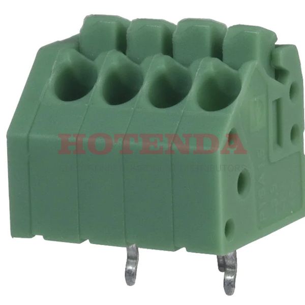 1985218 - 0.138 3.50mm Green Bulk Polyamide (PA), Nylon Through Hole 45° (135°) Angle with Board Screwless - Spring Cage, Tension Clamp 1 Levels 16-24 AWG COMBICON PTSA