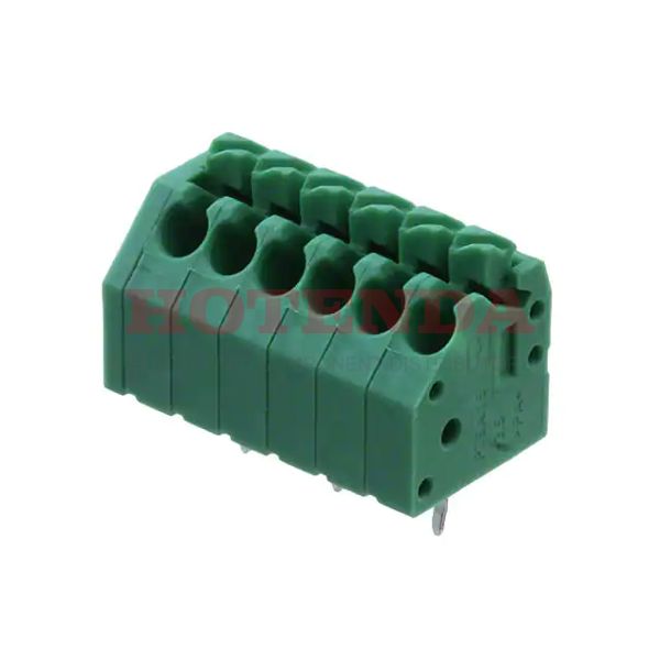 1985234 - 0.138 3.50mm Green Bulk Polyamide (PA), Nylon Through Hole 45° (135°) Angle with Board Screwless - Spring Cage, Tension Clamp 1 Levels 16-24 AWG COMBICON PTSA